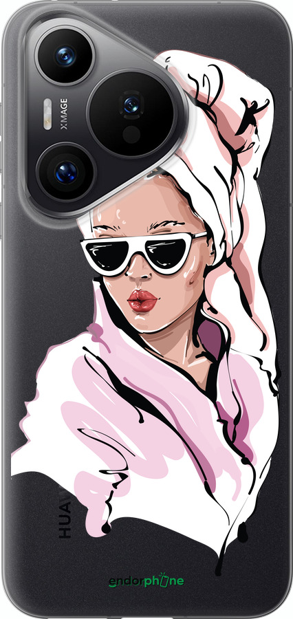 Силиконовый чехол Девушка в очках 2 для Huawei Pura 70 PRO - 4714u-3700 изображение 