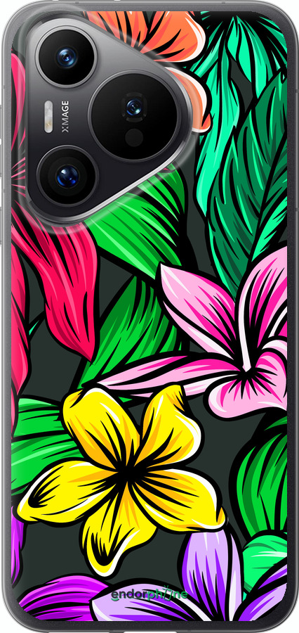 Силиконовый чехол Тропические цветы 1 для Huawei Pura 70 PRO - 4753u-3700 изображение 