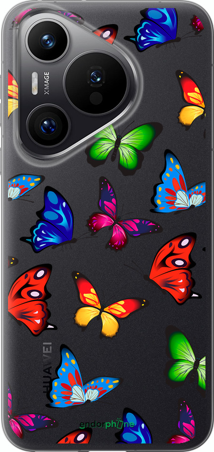 Силиконовый чехол Красочные мотыльки для Huawei Pura 70 PRO - 4761u-3700 изображение 