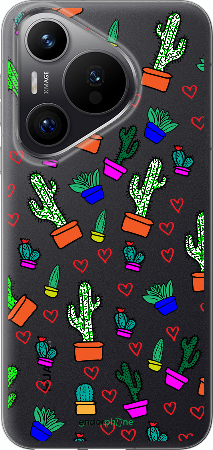 Силиконовый чехол Кактусы 4 для Huawei Pura 70 PRO - 4856u-3700 изображение 