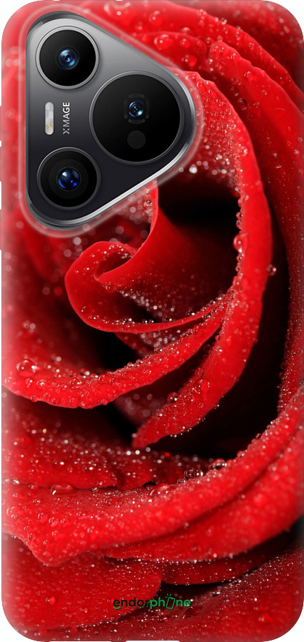 Силиконовый чехол Красная роза для Huawei Pura 70 PRO - 529u-3700 изображение 
