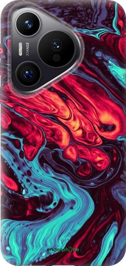 Силиконовый чехол Синяя красная абстакция для Huawei Pura 70 PRO - 5339u-3700 изображение 