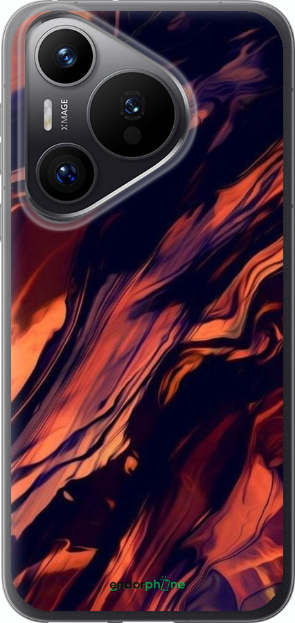 Силиконовый чехол Черно-оранжевая абстракция для Huawei Pura 70 PRO - 5340u-3700 изображение 