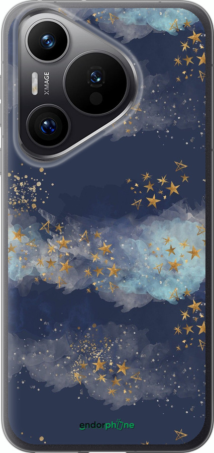 Силиконовый чехол Ночь золотые звезды для Huawei Pura 70 PRO - 5421u-3700 изображение 