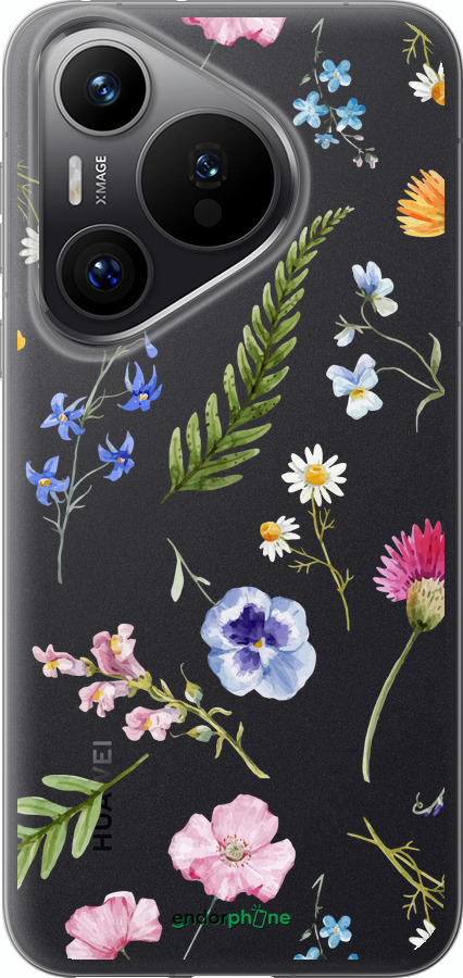 Силиконовый чехол Цветочный фон v2 для Huawei Pura 70 PRO - 5472u-3700 изображение 