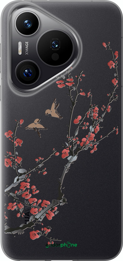 Силиконовый чехол Сакура v2 для Huawei Pura 70 PRO - 5538u-3700 изображение 