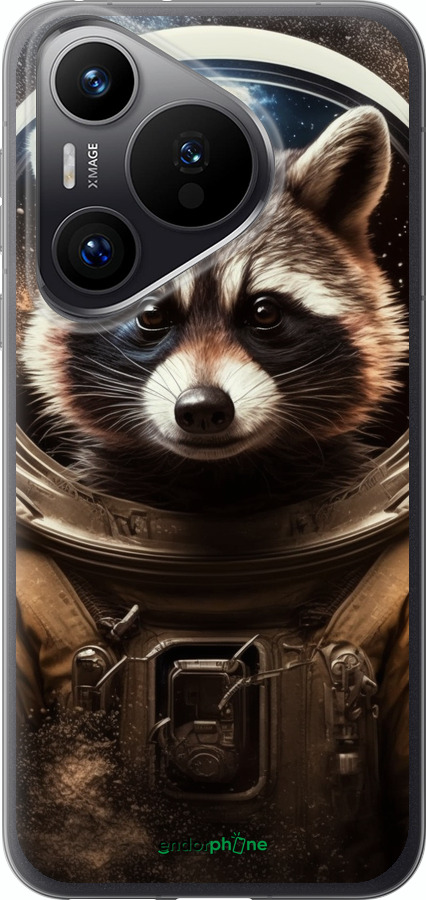 Силіконовий чехол Єнот-австронавт для Huawei Pura 70 PRO - 5581u-3700 изображение 