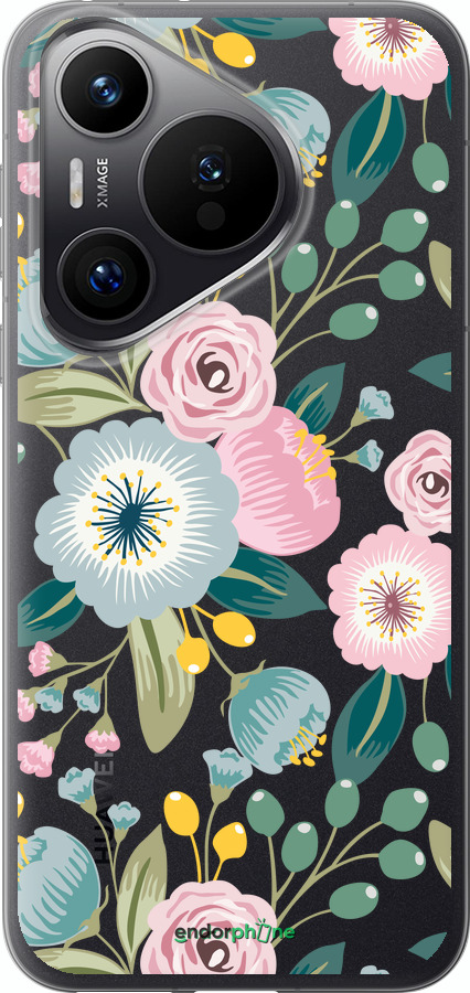 Силиконовый чехол Цветочные обои v2 для Huawei Pura 70 PRO - 5602u-3700 изображение 