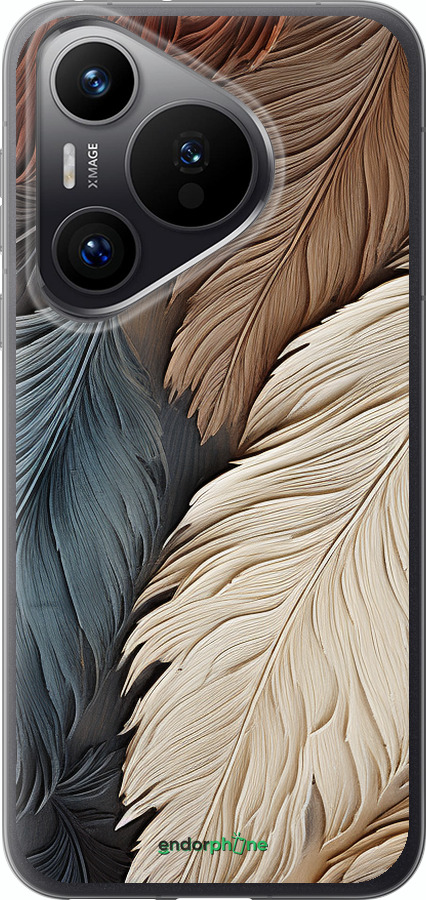 Силиконовый чехол Листья в стиле бохо для Huawei Pura 70 PRO - 5643u-3700 изображение 