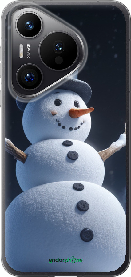 Силіконовий чехол Сніговик для Huawei Pura 70 PRO - 5826u-3700 изображение 