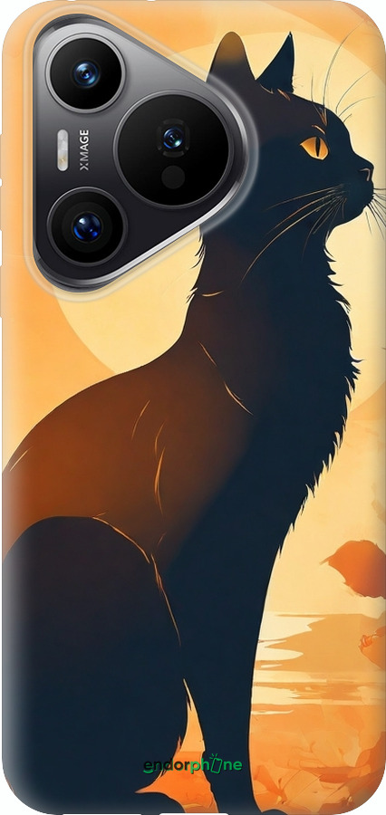 Силиконовый чехол Черная кошка v2 для Huawei Pura 70 PRO - 5830u-3700 изображение 