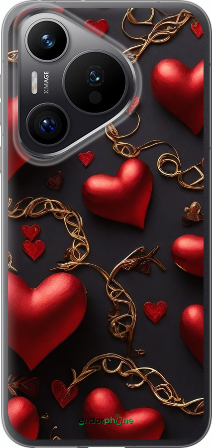 Силиконовый чехол Сердечки для Huawei Pura 70 PRO - 5831u-3700 изображение 