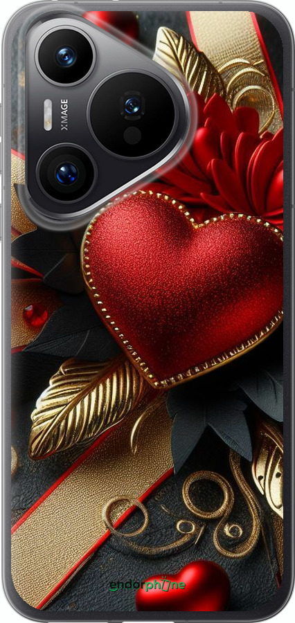 Силиконовый чехол Сердечки v2 для Huawei Pura 70 PRO - 5832u-3700 изображение 