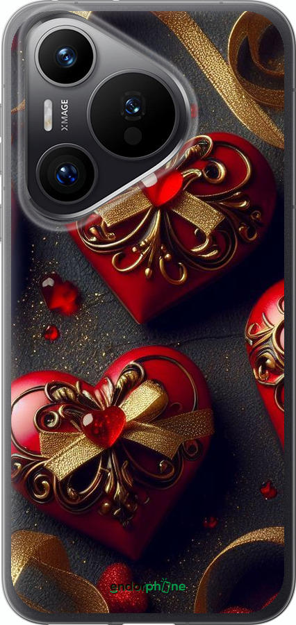 Силиконовый чехол Сердечки v4 для Huawei Pura 70 PRO - 5834u-3700 изображение 