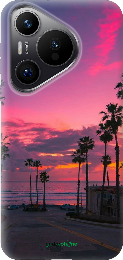Силиконовый чехол Пальмы для Huawei Pura 70 PRO - 5873u-3700 изображение 