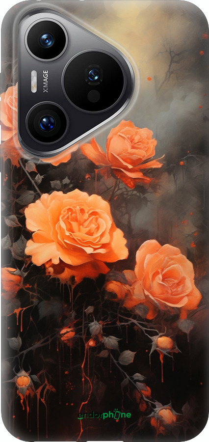 Силиконовый чехол Оранжевые розы для Huawei Pura 70 PRO - 5944u-3700 изображение 