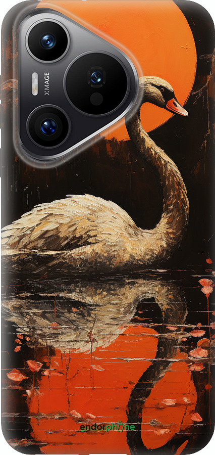 Силиконовый чехол Лебедь для Huawei Pura 70 PRO - 5964u-3700 изображение 