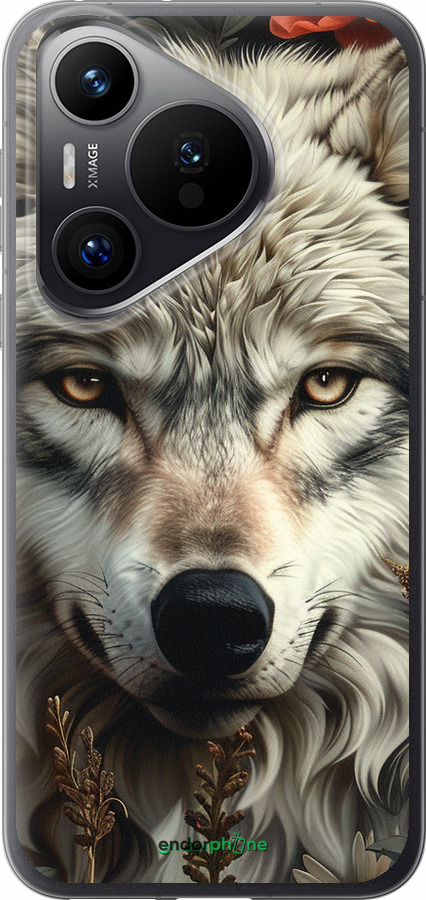 Силиконовый чехол Волчий взгляд для Huawei Pura 70 PRO - 6066u-3700 изображение 