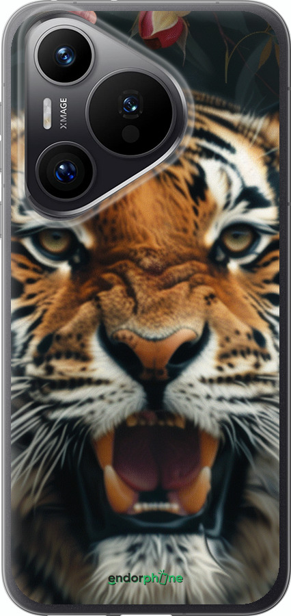 Силиконовый чехол Тигровое величие для Huawei Pura 70 PRO - 6080u-3700 изображение 
