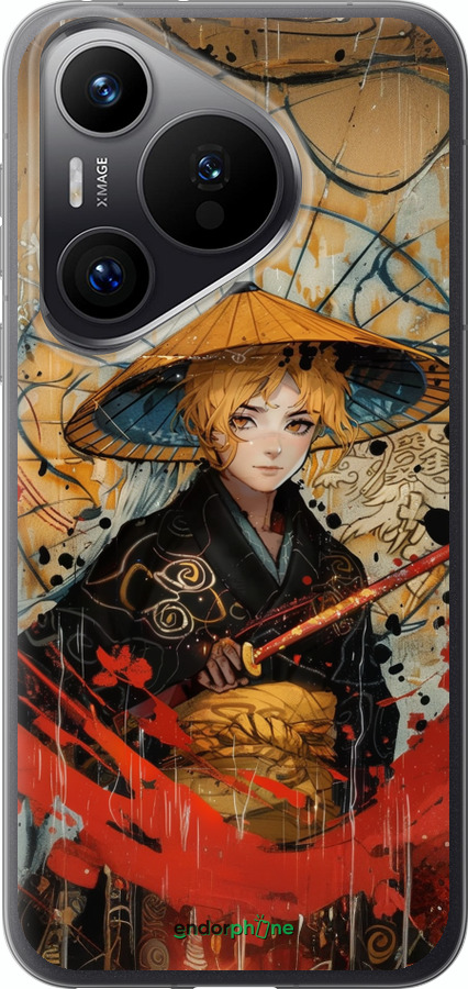 Силиконовый чехол Самурайская отвага для Huawei Pura 70 PRO - 6115u-3700 изображение 