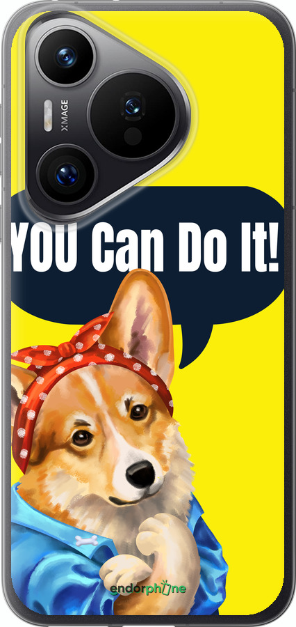 Силиконовый чехол чехол с корги You Can Do It для Huawei Pura 70 PRO - 6184u-3700 изображение 