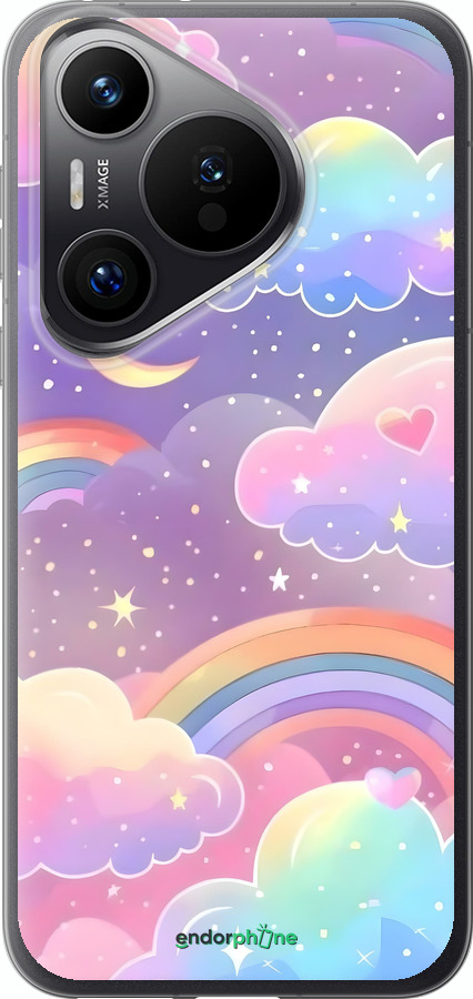 Силиконовый чехол Облака и радуга для Huawei Pura 70 PRO - 6312u-3700 изображение 