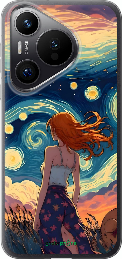 Силиконовый чехол Девушка Арт для Huawei Pura 70 PRO - 6325u-3700 изображение 