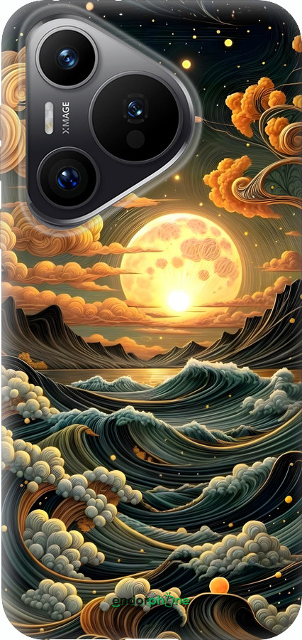 Силиконовый чехол Арт волны для Huawei Pura 70 PRO - 6332u-3700 изображение 