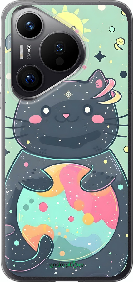 Силіконовий чехол Милый котик для Huawei Pura 70 PRO - 6364u-3700 изображение 