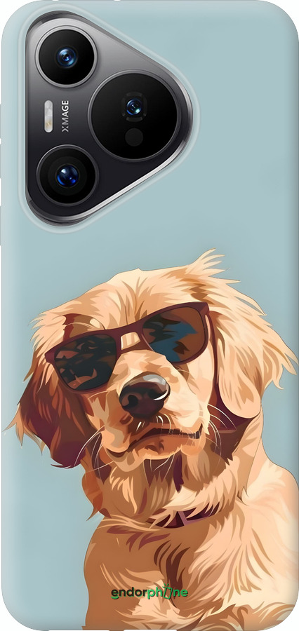 Силиконовый чехол Пес в очках для Huawei Pura 70 PRO - 6381u-3700 изображение 