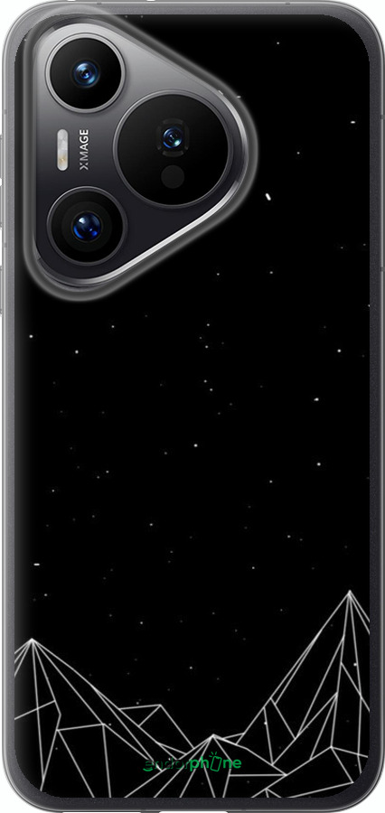 Силіконовий чехол Чорно білі абстрактні гори для Huawei Pura 70 PRO - 6437u-3700 изображение 