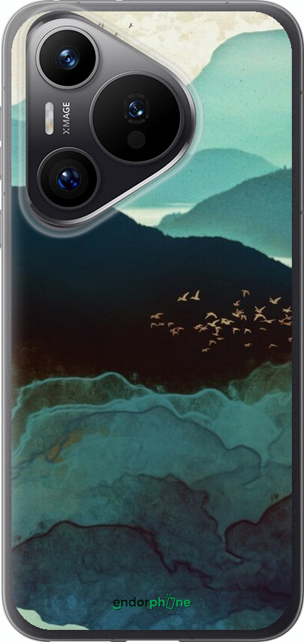 Силіконовий чехол Із зображенням гір Індіго для Huawei Pura 70 PRO - 6484u-3700 изображение 