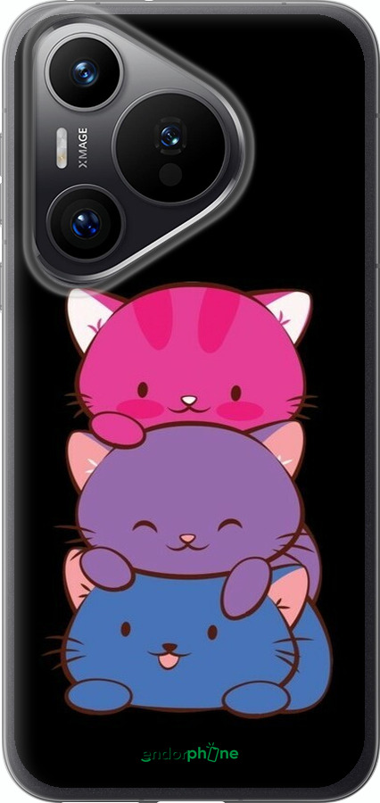 Силіконовий чехол Милі котятка для Huawei Pura 70 PRO - 6518u-3700 изображение 