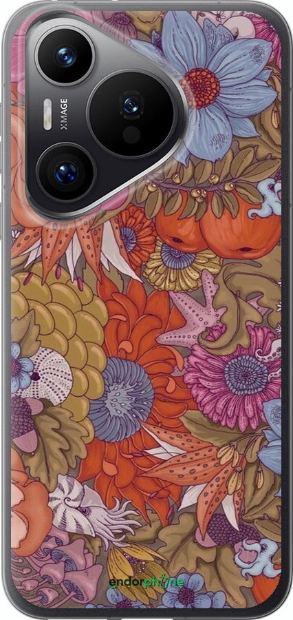 Силиконовый чехол Абстрактные цветы для Huawei Pura 70 PRO - 6526u-3700 изображение 