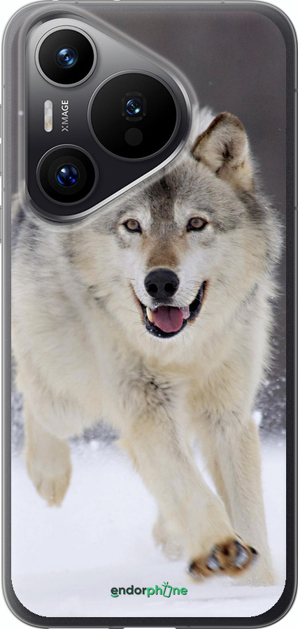 Силіконовий чехол Вовк, що біжить для Huawei Pura 70 PRO - 826u-3700 изображение 