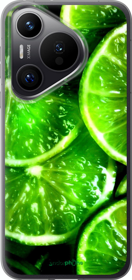 Силіконовий чехол Зелені часточки лимона для Huawei Pura 70 PRO - 852u-3700 изображение 