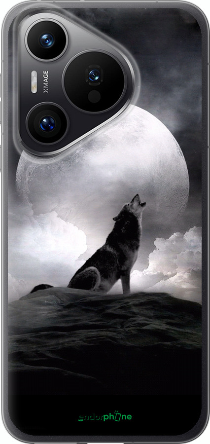Силиконовый чехол Воющий волк для Huawei Pura 70 PRO - 934u-3700 изображение 