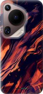 Силиконовый чехол Черно-оранжевая абстракция для Huawei Pura 70 Ultra - 5340u-3704 изображение 