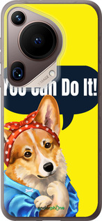 Силиконовый чехол чехол с корги You Can Do It для Huawei Pura 70 Ultra - 6184u-3704 изображение 