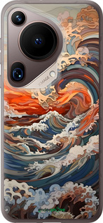 Силиконовый чехол Арт волны для Huawei Pura 70 Ultra - 6324u-3704 изображение 