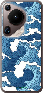Силиконовый чехол Абстрактный рисунок морских волн для Huawei Pura 70 Ultra - 6538u-3704 изображение 