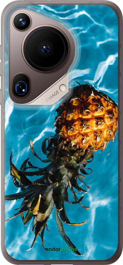 Силиконовый чехол Ананас на воде для Huawei Pura 70 Ultra - 4384u-3704 изображение 