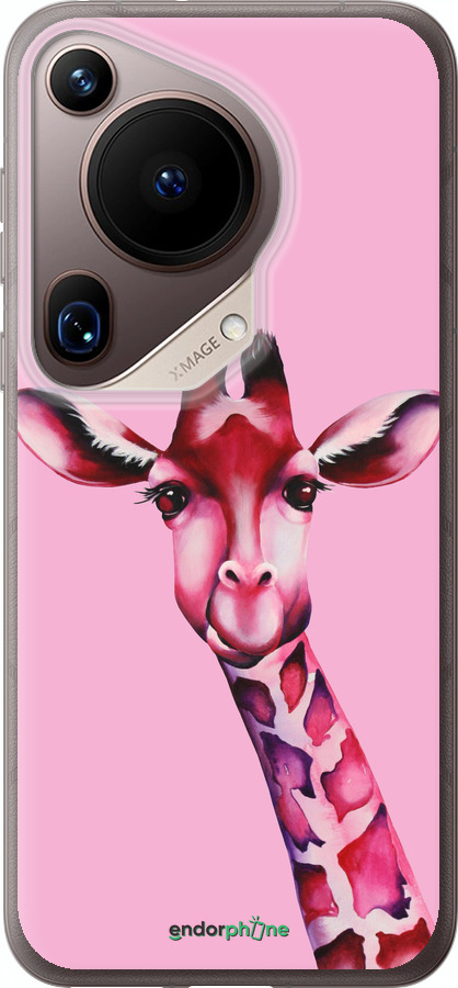 Силиконовый чехол Розовая жирафа для Huawei Pura 70 Ultra - 4441u-3704 изображение 