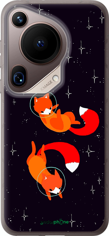 Силіконовий чехол Лисички в космосі для Huawei Pura 70 Ultra - 4519u-3704 изображение 