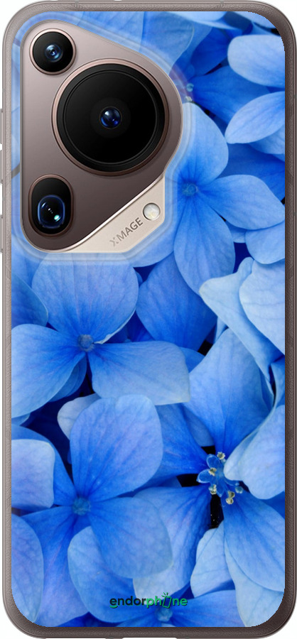 Силиконовый чехол Синие цветы для Huawei Pura 70 Ultra - 526u-3704 изображение 