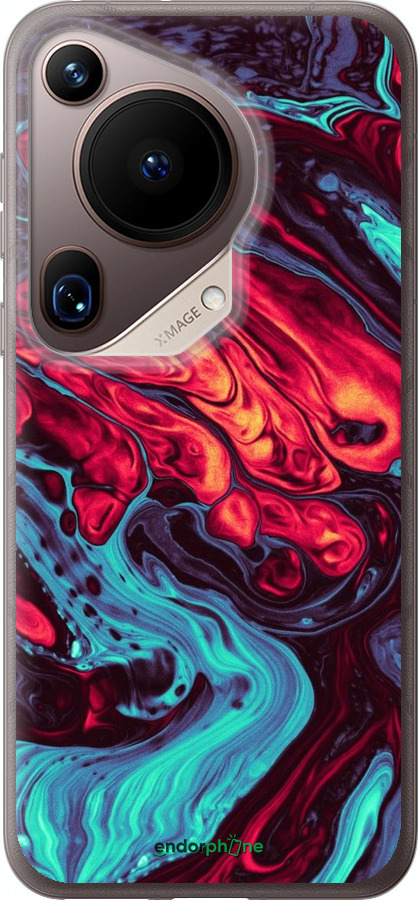 Силіконовий чехол Синя червона абстакція для Huawei Pura 70 Ultra - 5339u-3704 изображение 