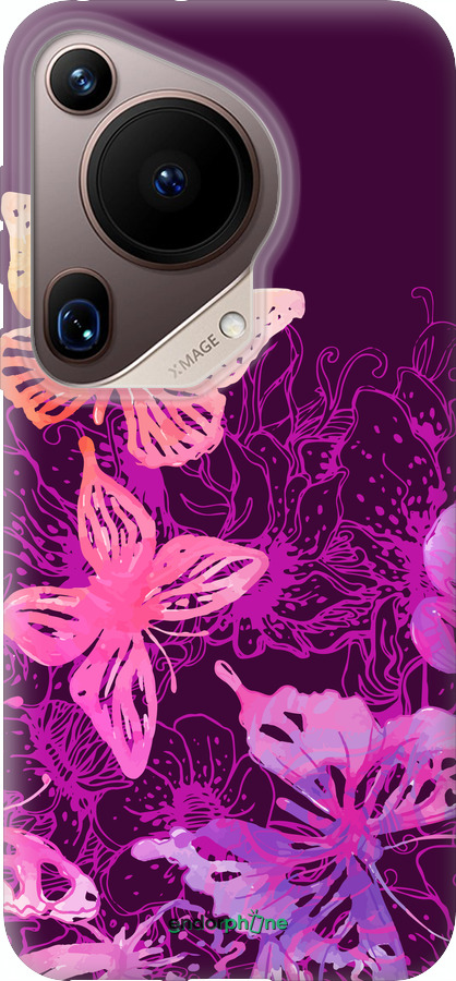 Силіконовий чехол Метелики v2 для Huawei Pura 70 Ultra - 5475u-3704 изображение 