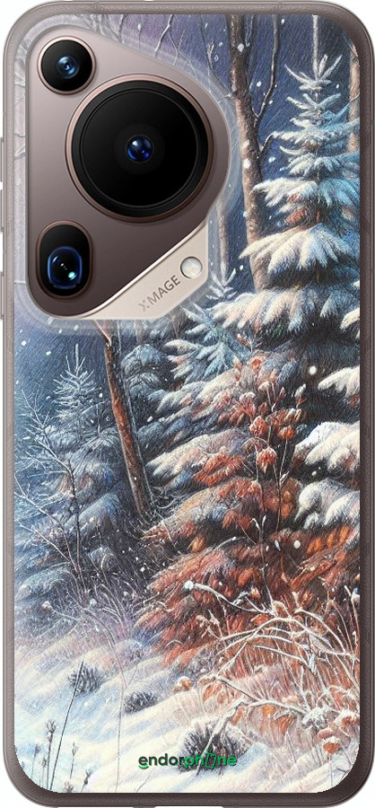 Силиконовый чехол Зимний пейзаж для Huawei Pura 70 Ultra - 5814u-3704 изображение 