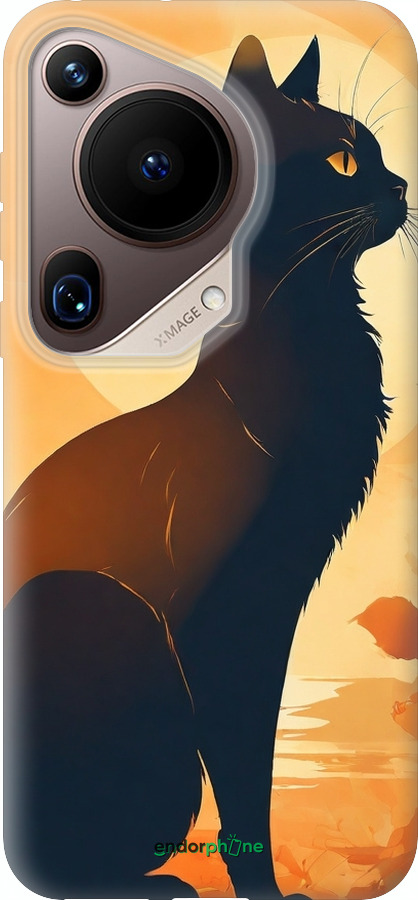 Силиконовый чехол Черная кошка v2 для Huawei Pura 70 Ultra - 5830u-3704 изображение 