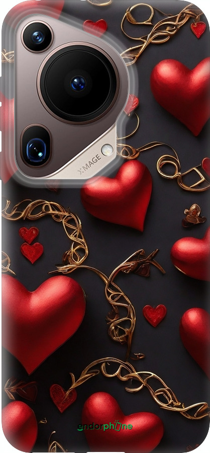 Силіконовий чехол Сердечки для Huawei Pura 70 Ultra - 5831u-3704 изображение 